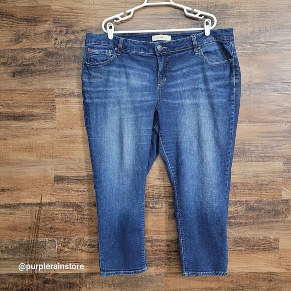 Slink Jeans 20 Curvy Straight High Rise Tummy Control Medium Dark Wash - Picture 1 of 14